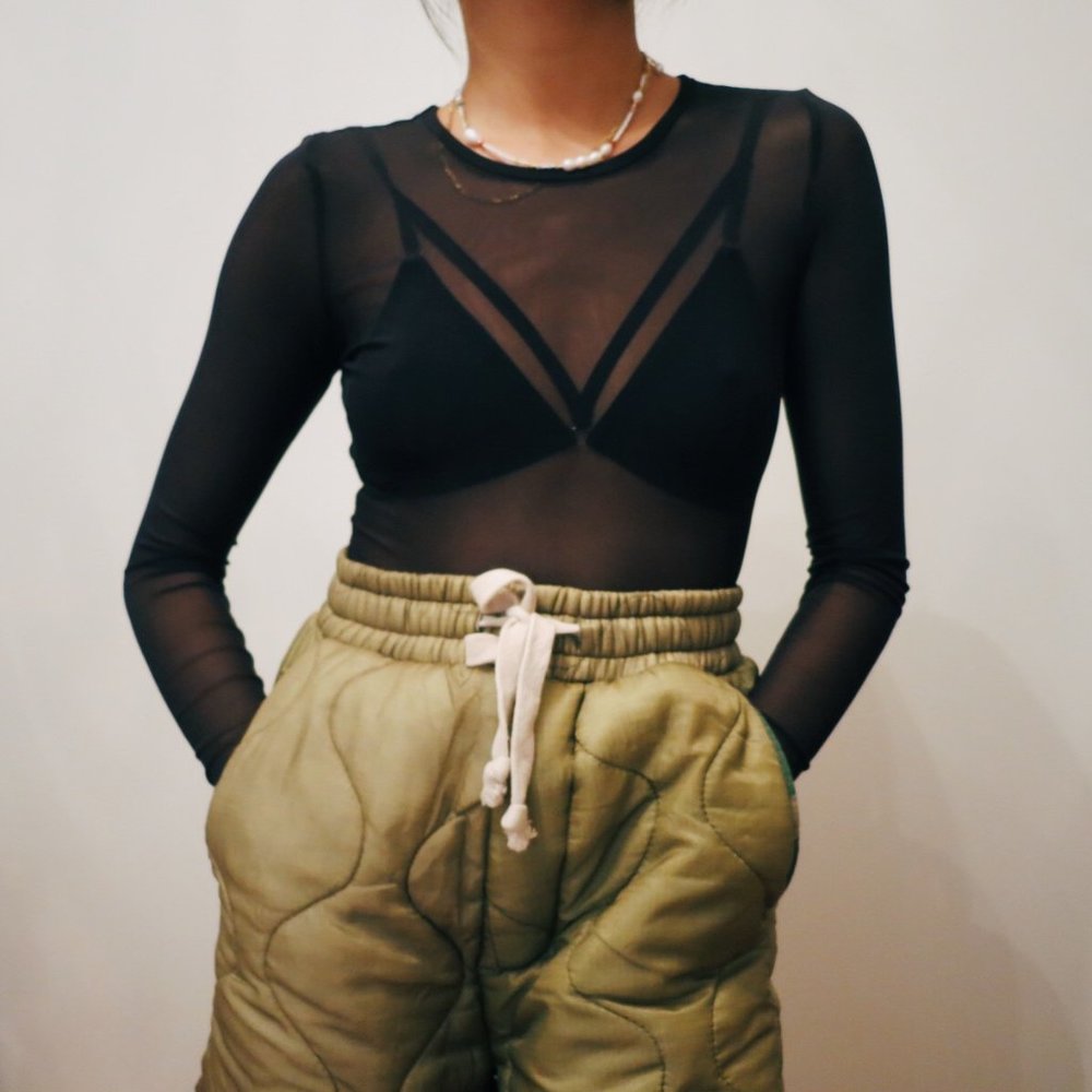 Sheer Black Top